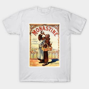 MONASTINE LIQUEUR Monk Drinking Alcohol Vintage French T-Shirt